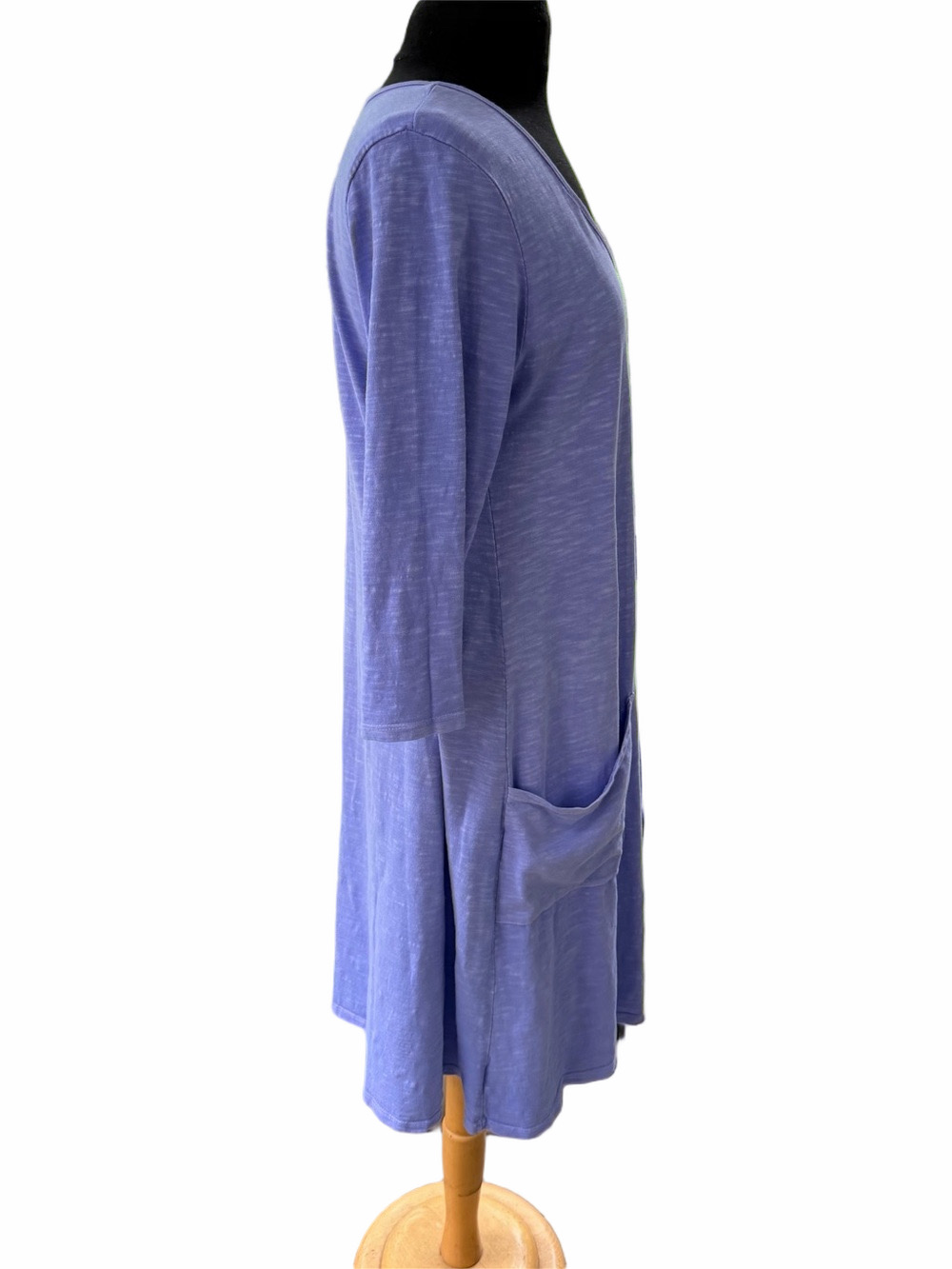 Fresh Produce Dalia Periwinkle Blue Dress‎ Front Pockets 3/4 Sleeve Cotton XL - Picture 4 of 9